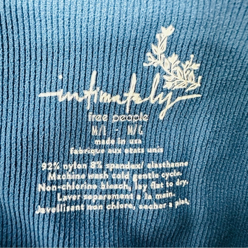Free People Intimately Women’s Sz M/L Blue 2 in 1 Seamless Cami Tank Top - Picture 3 of 4